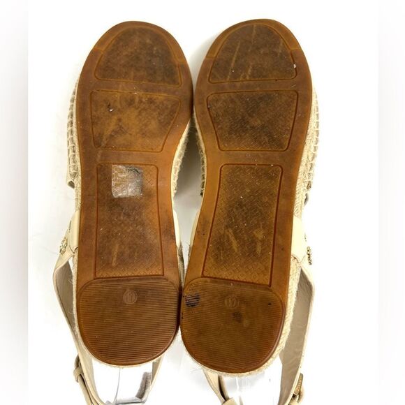Tory Burch  Elegant Cream Leather Espadrille Sandals - Picture 13 of 14